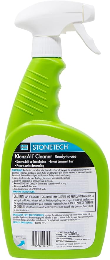 STONETECH KlenzAll Cleaner, Heavy Duty Cleaner for Stone & Tile, 24OZ (709ML) Spray Bottle