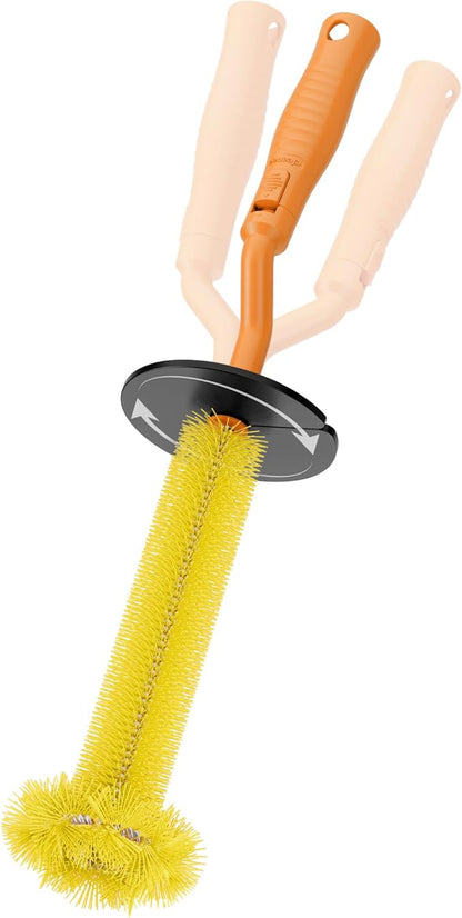 Universal Garbage Disposal Brush – 360° Rotating Head with Rubber Splash Guard, 17.7 Inches,Long-Handle Sink & Disposer Cleaner