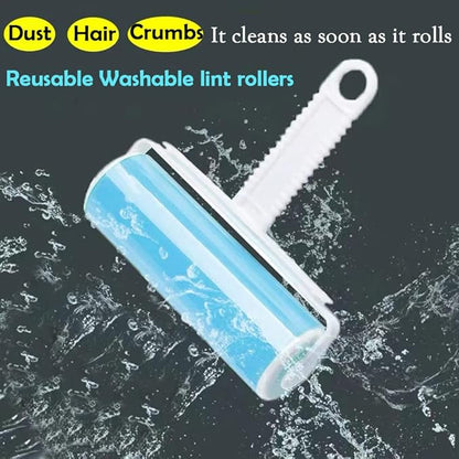 Washable Reusable Lint Roller 3 Pack, Portable Travel Sticky Dog Cat Hair Remover Cleaner with Cover Include Large and Mini Size for Clothes, Pet Hairs, Carseats