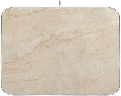 Dish Drying Mats Drying Matt for Kitchen Counter Sink Dishes Natural White Marble Texture Microfiber Dish Drying Pad 16 x 18 Inches