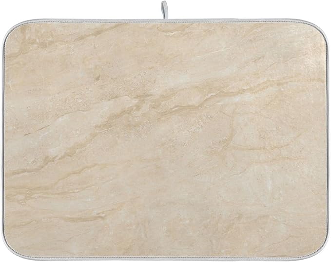 Natural Marble Texture Microfiber Dish Drying Mat Absorbent Dish Draining Mat Large Size 18 x 24 Dishes Drainer Mat for Countertop Dish Drying Pads