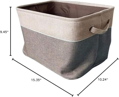 Forart Laundry Basket Storage Baskets Double Layers Storage Box Canvas Toy Organizer