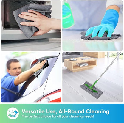 HOMEXCEL Grey Microfiber Cleaning Cloths, 100 Pack Microfiber Towels for Cars, Lint Free & Scratch-Free Bulk Cleaning Rags for House, Kitchen, Car and Shop, Absorbent Cleaning Towels 11.5 x 11.5 inch
