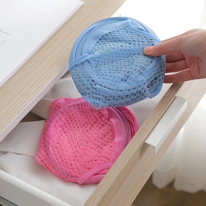 Luxshiny Collapsible Fine Mesh Laundry Hamper Nylon Dirty Clothes Basket with Handles for Bathroom Bedroom Dorm Storage Organizer Safe Design Random Color Random Color