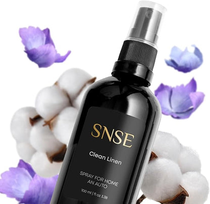 SNSE Clean Linen Spray for Home and Auto | 3.38 oz | Scent Spray for Home, Textiles, Linens, Auto