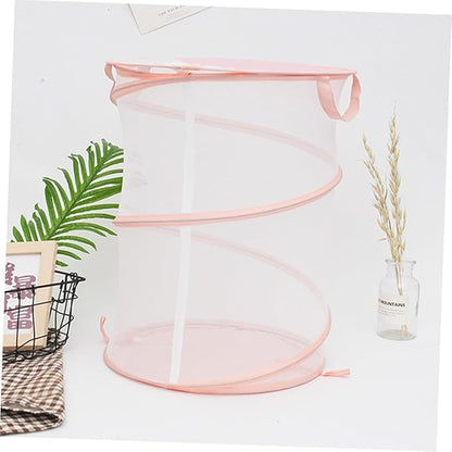 Foldable Mesh Laundry Hamper Bag with Handles Portable Breathable Dirty Clothes Basket for College Dorm Apartment and Travel Storage Lightweight Organizer