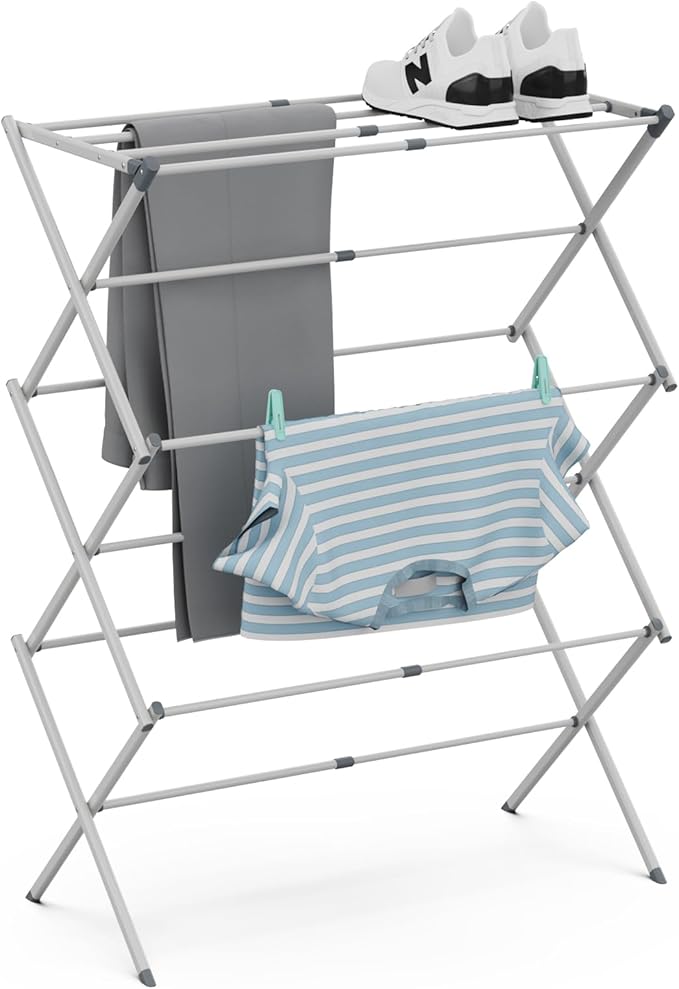 SsngygHme Drying Rack for Laundry, Foldable Clothes Drying Rack, Small Collapsible Dry Rack for Clothes, Use for Indoor & Outdoor Drying Clothes, 40"x29"x14.5"(White)