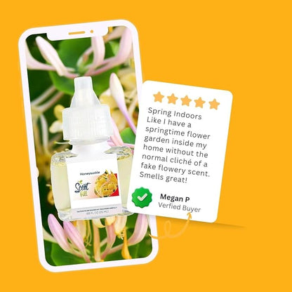 Scent Fill Honeysuckle Plug in Air Freshener, Scented Oil Refills, 2 Refills + Diffuser