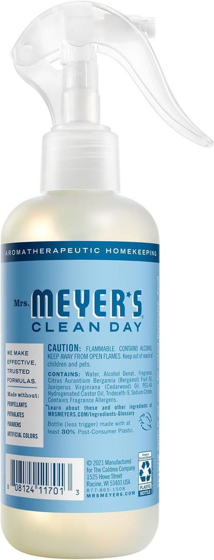 MRS. MEYER'S CLEAN DAY Room Spray, Rain Water Scent, 8 Fl Oz Bottle - 3 Pack