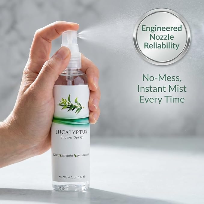 Three Drops of Life Eucalyptus Shower Spray, Premium Essential Oil Mist, Spa Quality for Strong Refreshing Scent, Home, Office and Bath (Eucalyptus Spray for Shower, 4oz)