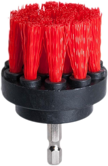 Drill Brush Soft Medium Stiff Bristle Powered Scrub Attachments Cleaning Kit for Bathroom Shower Grout Carpet Tires Boats Ceramic Marble Wheels Glass Carpets Upholstery (2''+3''+4''+5''+5'')
