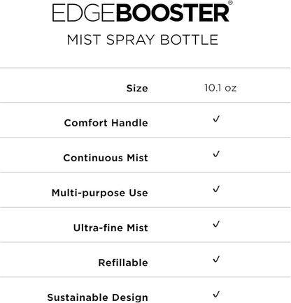 Style Factor Edge Booster Mist Spray Bottle for Hair (10.1oz/300ml) - Continuous Ultra Fine Mist Sprayer – For Hairstyling, Salons, Cleaning, Plants, Essential Oil & More - Red