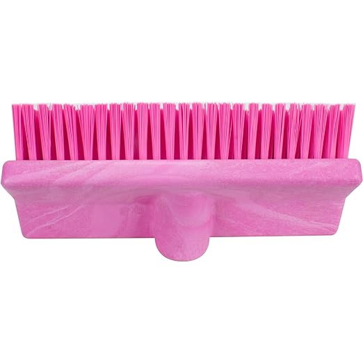 SPARTA 40423EC26 Plastic Floor Scrub Brush, Wall Brush, Equipment Brush With Nonabsorbent Bristles For Industrial Kitchens, Hospitals, Commercial Cleaning, 10 Inches, Pink, (Pack of 2)