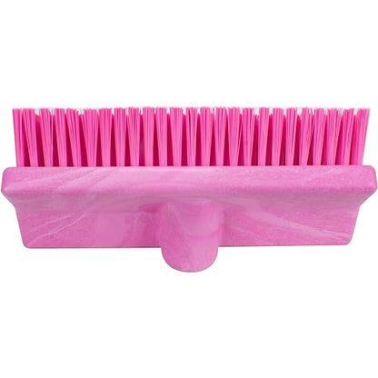 SPARTA 40423EC26 Plastic Floor Scrub Brush, Wall Brush, Equipment Brush With Nonabsorbent Bristles For Industrial Kitchens, Hospitals, Commercial Cleaning, 10 Inches, Pink, (Pack of 2)