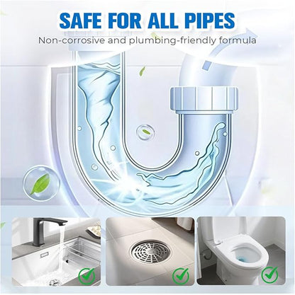 Powerful Drain & Pipe Clog Remover, Pipeline Dredging Agent, Unclog Sink Drain Cleaner for Kitchen Shower Toilet (2PCS)