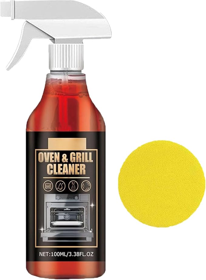 Oven & Grill Cleaner Spray - Oven and Grill Cleaner Heavy Duty Spray, Kitchen Heavy Duty Oil Stain Remover, Grill and Smoker Cleaner and Degreaser, Multi-purpose Stubborn Stains Cleaner (1)