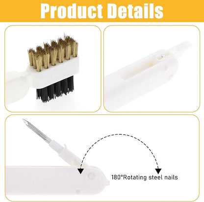 Brass Wire Scrub Brushes - Deep Gas Stove & Cooktop Scraper for Grease, Grime & Rust - Hard Bristle Crevice Brush for Pot & Pan