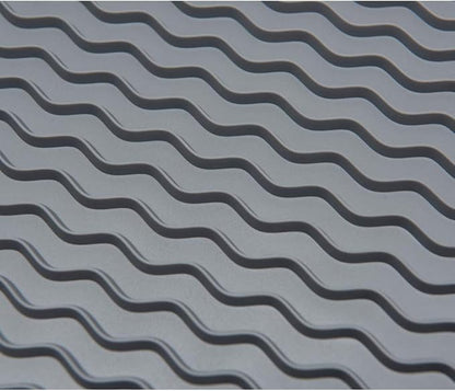 ZLR 2 Pcs Silicone Dish Drying Mat & Heat Resistant Trivet (12" x 16") - Waterproof Counter Protector for Coffee Maker - Non-Slip, BPA Free Kitchen Pad, Easy Clean Dishwasher Safe (Dark Gray)