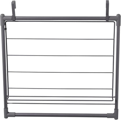 Household Essentials Metal Expandable Over the Door Drying Rack, Gray