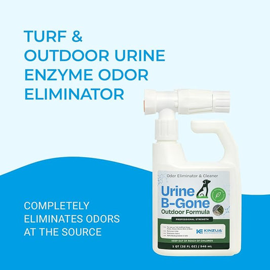 KINZUA ENVIRONMENTAL Urine B-Gone OD Professional Pet Urine Enzyme Cleaner, Pet Yard Odor Eliminator for Artificial Grass, Concrete & More, 32 fl oz
