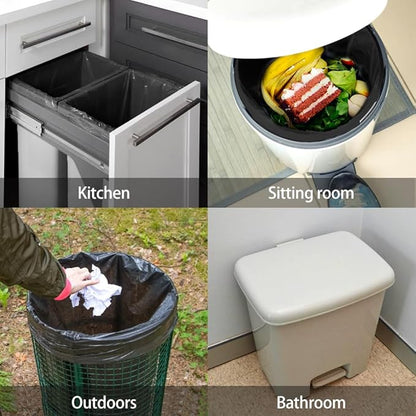 5 Gallon (fit 18-20L)120 Counts Strong Drawstring Trash Bags, Small Plastic Garbage Bags Trash Can Liner for Home Office Kitchen Bathroom Bedroom, Black Waste Basket Liners