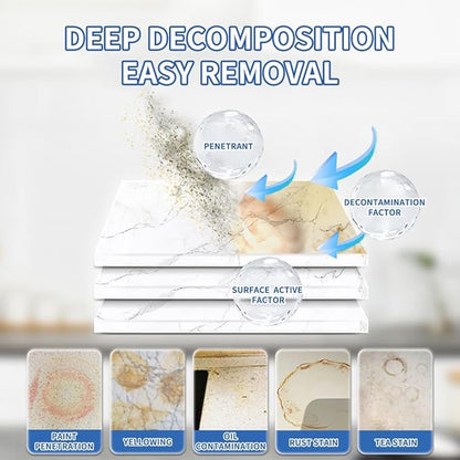 200g Stone Cleaner Granite Cleaner Marble Polish Travertine Countertop Cleaning Polishing Powder Marble Stain Remover Powder Tile Floor Care Waterless Polishing (Comes with Sponge Wiper & Glove)
