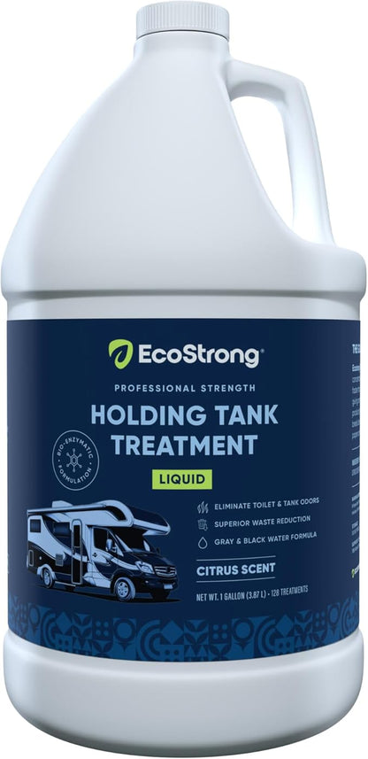 Eco Strong RV Toilet Treatment | RV Black Tank Treatment | RV Holding Tank Digestor, Odor Eliminator, and Cleaner | Perfect for Campers, RVs, Boats, 128 Treatments, Citrus