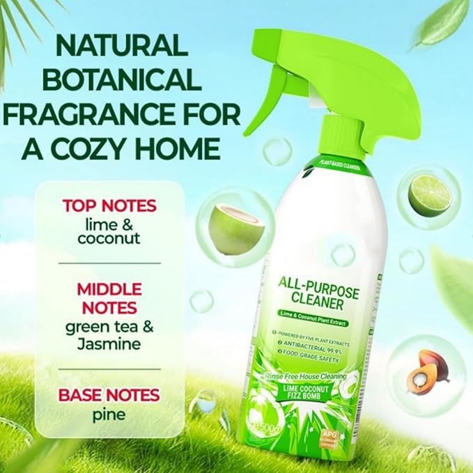 Cleanways All Purpose Cleaner, 500ml Plant-Based Power Cleaner, Deep Clean Spray for Kitchen, Bathroom, Living Room, Fresh Scent, Natural (500ml)