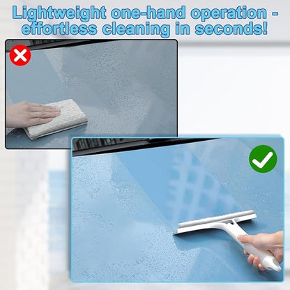 3 in 1 Window Cleaner Tool with Built-in Spray Bottle, Squeegee and Brush - 2026 New for Shower Glass, Mirrors, Car Windows (Yellow)