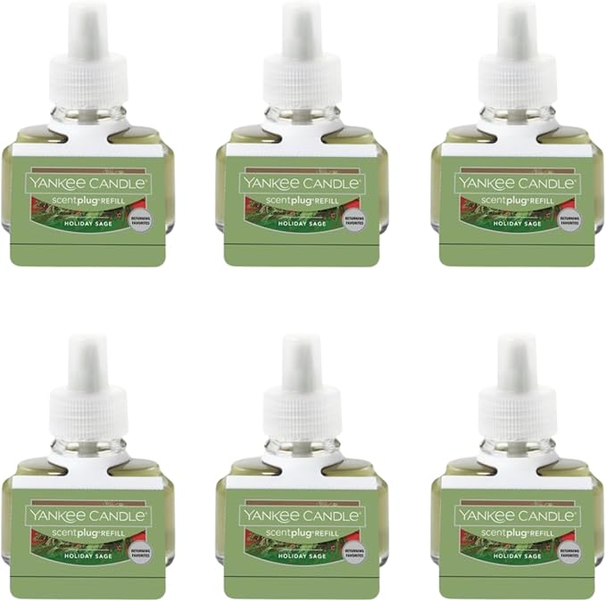 Yankee Candle Holiday Sage Electric Home Fragrance Scent Plug Refill (Pack of 6)