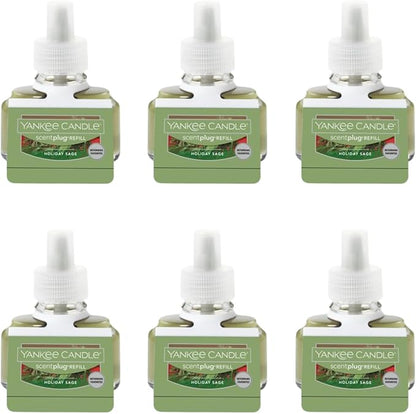 Yankee Candle Holiday Sage Electric Home Fragrance Scent Plug Refill (Pack of 6)