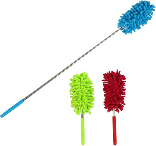 Maguu Long-Reach Washable Dusting Brush with Telescoping Pole,Retractable Extendable Flexible Microfiber Duster for Home Car and Office(Set of 3)