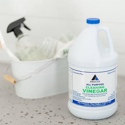 All-Purpose White Vinegar Cleaning Solution, 1 Gallon, Multi-Surface Cleaner for Hard Water Stains, Bathroom and Kitchen Surfaces, and Clothes, Effective Deodorizer