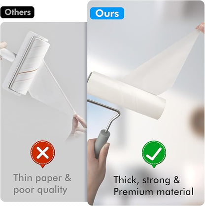 Extra Sticky Large Lint Roller Refills, 6.3'' Giant Lint Roller Refills for Pet Hair, Clothes&Furniture Cleaning, 360 Sheets in Total