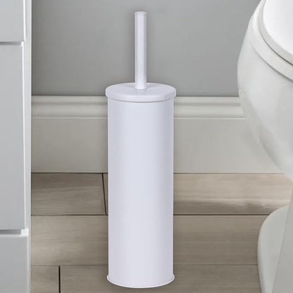 Deep & Sturdy Toilet Bowl Brush with Holder - Durable Scrubbing - Toilet Cleaners - Household Essentials - Bathroom Cleaner - Cleaning Supplies - Household Supplies, Matte White