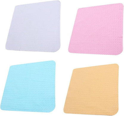 VICASKY 4pcs 100% Cotton Dish Cloth Set, Absorbent Kitchen Cleaning Wipes, Sturdy Lint-Free Cloths for Counter and Dishwashing Use