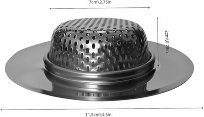 Kitchen Sink Drain Strainer Sink Stainless Steel Protectors for Kitchen Sink Stopper Dishwasher Safe Catcher Basket Cover Filter Trap Screen Large Wide Rim 11.5cm/4.5" Diameter (2.75in)