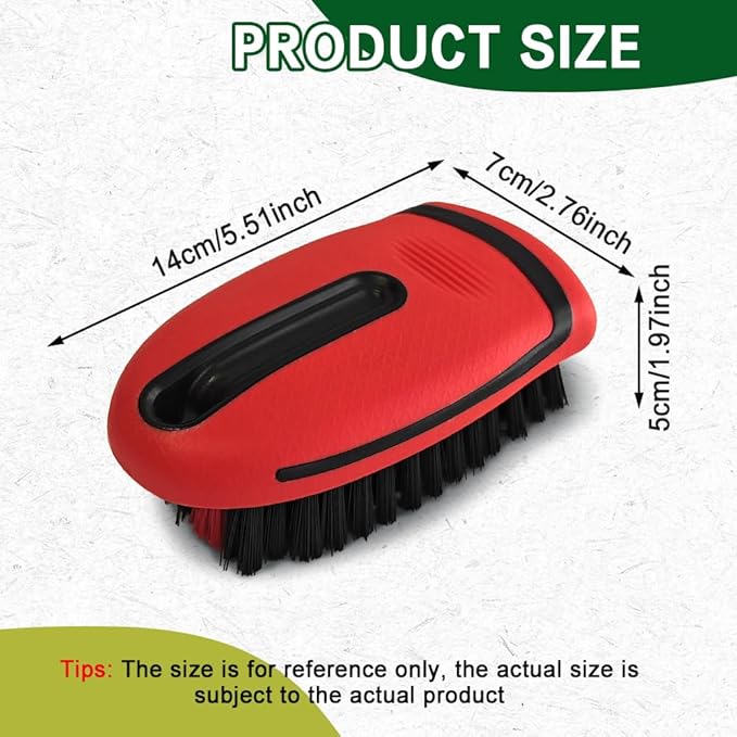 Carpet and Upholstery Cleaning Brush, Stiff Bristle Carpet Detailing Scrubber Brush, Multi-Functional Car Detailing Scrub Brushes, Cleaning Brushes for Car and Home Couch Floor Mats (Red)