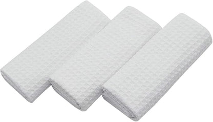 Waffle Weave Kitchen Towels Thick Microfiber Dish Drying Towels Absorbent Tea Towels Hand Towel Lint Free 16Inch x 24Inch 3 Pack White