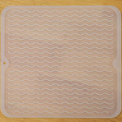 MicoYang Silicone Dish Drying Mat for Multiple Usage,Easy clean,Eco-friendly,Heat-resistant Silicone Mat for Kitchen Counter or Sink,Refrigerator or Drawer liner Translucent M 12 inches x 12 inches