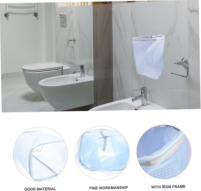1pc Wall-mounted Folding Clothes Storage Basket Space-saving Laundry Hamper for Bathroom Bedroom Collapsible Design for Easy Storage Blue Efficient Clothing Organizer