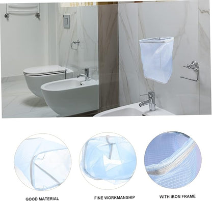 1pc Wall-mounted Folding Clothes Storage Basket Space-saving Laundry Hamper for Bathroom Bedroom Collapsible Design for Easy Storage Blue Efficient Clothing Organizer