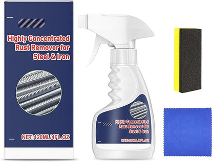 Rust Remover, Powerful Rust Remover Heavy Duty Metal Cleaner, Multipurpose Rust Remover Spray, Highly Concentrated Steel Remover for Tools, Stainless Steel, Automotive Parts (White-1PCS)