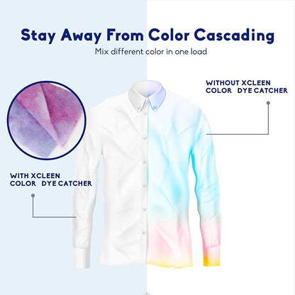 Xcleen Color Absorber Laundry Sheets 80 Count, Dye Catcher to Prevent Clothes from Smearing, Fragrance Free Color Trapping Sheets for Home School or Apartment