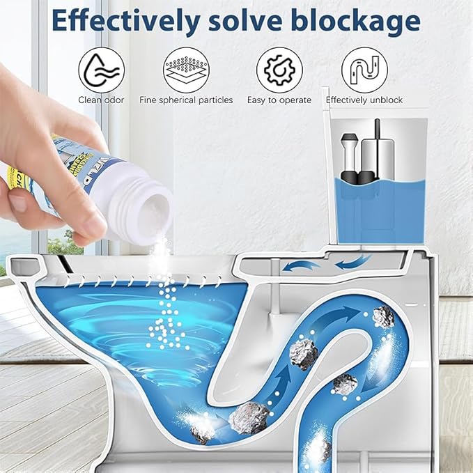 Saker Wild Sink and Drain Cleaner Powder|Multi-functional Sink Drain Cleaning|Powerful Pipe Dredging Agent|Rapid-Foam Fast-Acting Pipe Declogger for Kitchen,Bathroom,Toilet,Pipe Maintenance (1 PC)