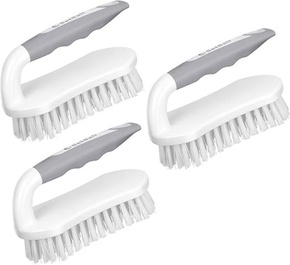 SetSail Scrub Brush, Heavy-Duty Scrub Brushes for Cleaning with Stiff Bristles Cleaning Brush for Shower, Bathroom, Carpet, Kitchen and Bathtub Scrubber - 3 Pack
