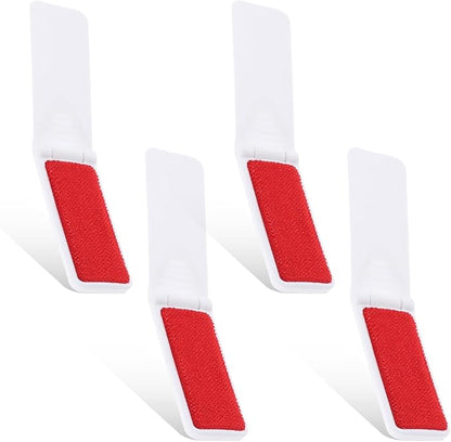 Foldable Lint Brush for Clothes, 4 Pcs Portable Travel Size Lint Brushes for Pet Hair Reusable Mini Lint Remover Brush for Furniture Couch Sofa Pet Hair Fabric Fluff Dust Removal (White)