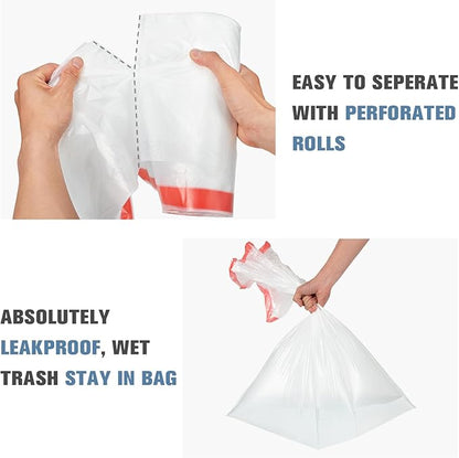 21 Gallon Kitchen Trash Bags with Drawstring Fit 20-21 Gal, Large Garbage Bags - 28" x 33.5" (Clear White), Heavy Duty Plastic Trash Liners for Kitchen Lawn Yard Office Commercial (105 Count)