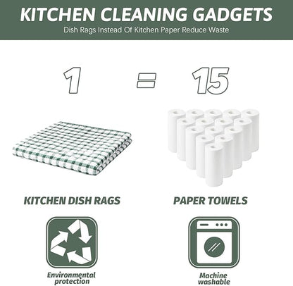 Nialnant 8 Pcs Kitchen Dish Rags,100% Cotton Kitchen Towels Soft Absorbent Quick Drying Dish Cloths for Washing Dishes,Cleaning rags-11 x 11In