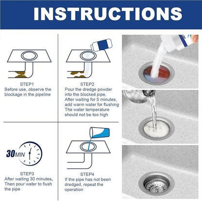 Powerful Kitchen Pipe Dredging Agent, Dredge Deodorant, Toilet Sink Drain Cleaner, Sewer Household Cleaning Tools